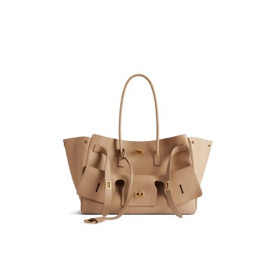 BALENCIAGA WOMEN'S BEL AIR CARRY ALL BAG MEDIUM IN LATTE 8054812ABAV2621 (36*28.9*16cm)